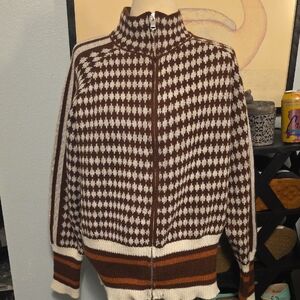 Unique Boutique Brown Cardigan Sweater Small